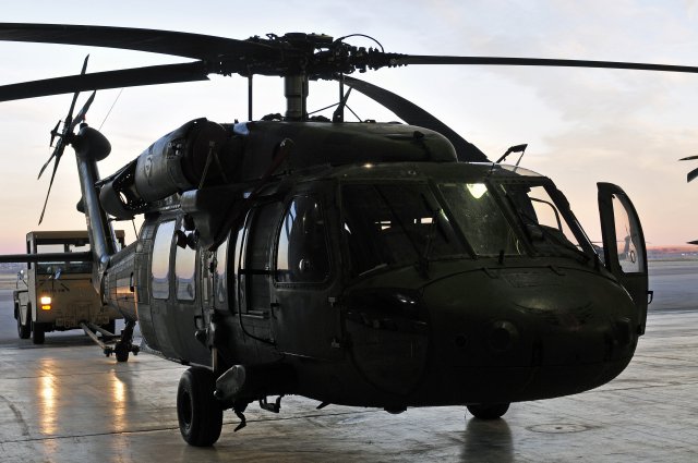 The 4th Combat Aviation Brigade, 4th Infantry Division, received their first UH-60 Black Hawk helicopters at Butts Army Airfield on Fort Carson, Colo., Jan. 20, 2013. The helicopters are the first to arrive to the new combat aviation brigade.