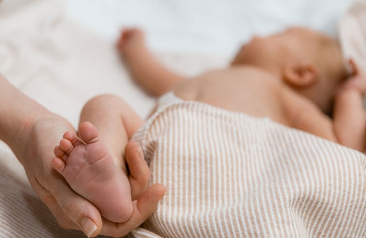 image of baby undergoing a newborn screening