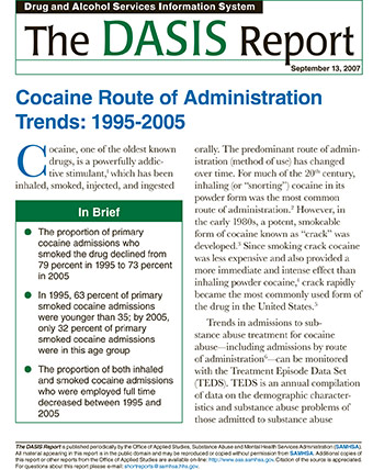Cocaine Route of Administration Trends: 1995-2005
