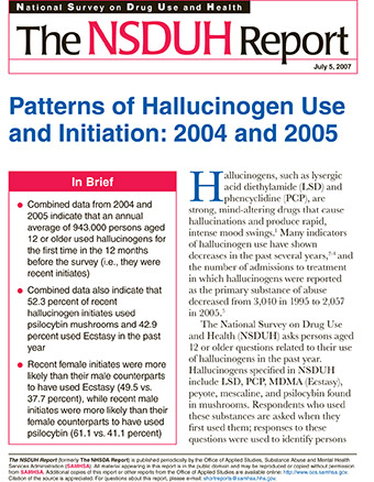 Patterns of Hallucinogen Use and Initiation: 2004 and 2005