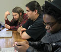 Photo of young people at the Mobile Action Lab's workshop.