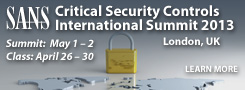 SANS Critical Security Controls International Summit - London