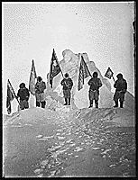 Peary sledge party at the North Pole, April 7, 1909