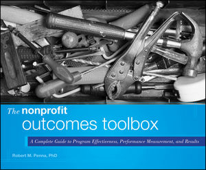 The Nonprofit Outcomes Toolbox cover image, showing tools like a hammer, a wrench and a screwdriver.