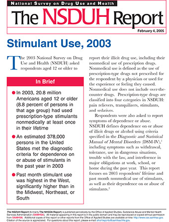 Stimulant Use, 2003 