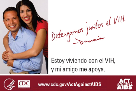 “Detengamos juntos el VIH. Estoy viviendo con el VIH y mi amigo me apoya.”,  nos dice Damaries
