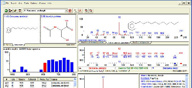 screenshot of database program