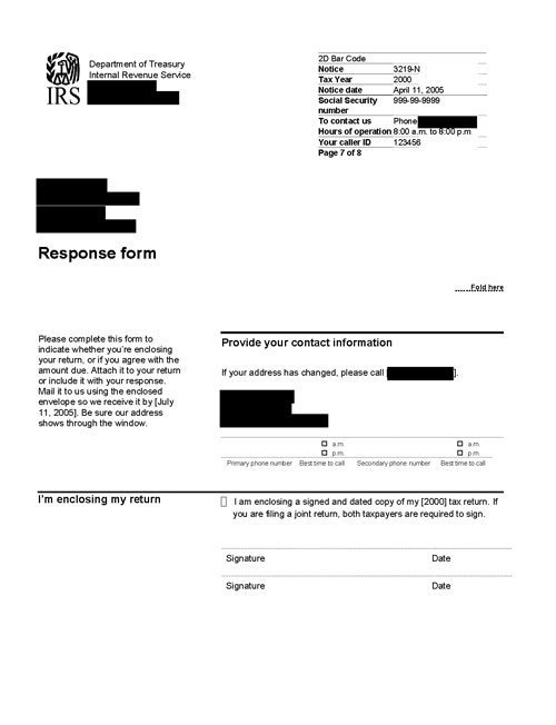 Image of page 7 of a printed IRS CP3219N Notice