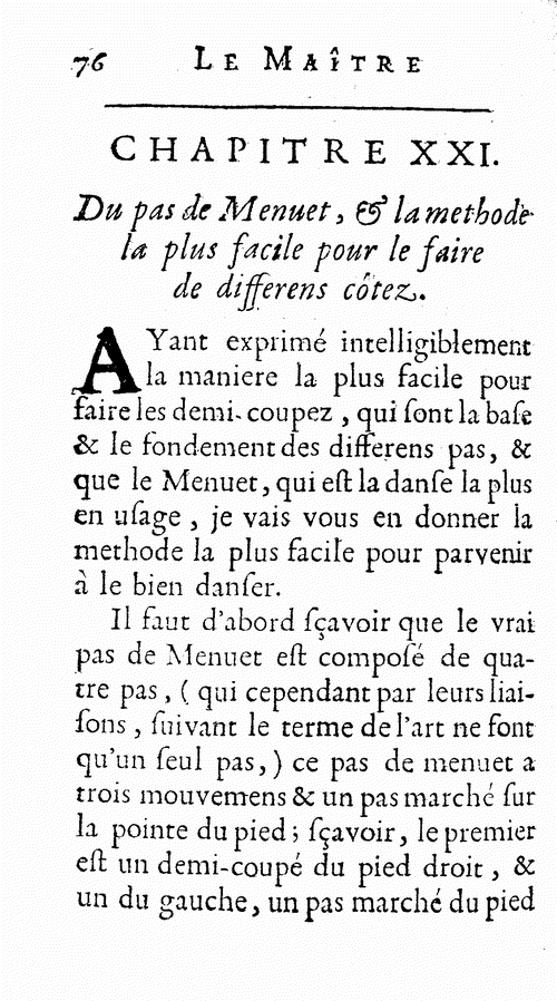 Page 76 of 271, Le maître a danser. Qui enseigne la maniere 