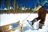 Photo: A person pulling a sled.