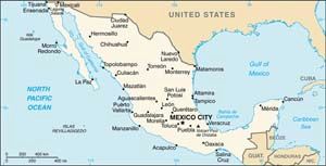 Date: 12/17/2010 Description: Map of Mexico. © CIA World Factbook