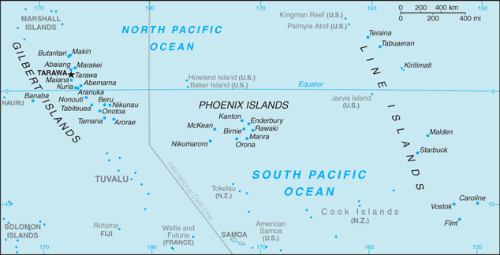 Date: 02/23/2012 Description: Map of Kiribati © CIA Image