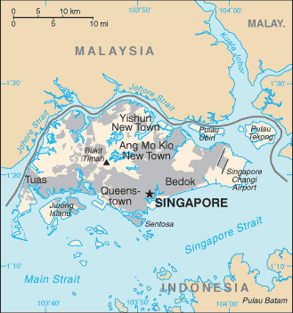 Date: 01/10/2012 Description: Map of Singapore © CIA World Factbook