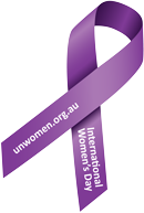 International Women's Day purple ribbon