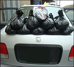U.S. Border Patrol agents assigned to the I-5 Border Patrol checkpoint foiled a drug smuggling attempt finding methamphetamine stored inside ten trash bags inside the trunk of a Honda Civic. The drugs were worth over $900,000.