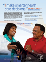 Screenshot of Karen Smith print ad: 'I make smarter health care decisions.'