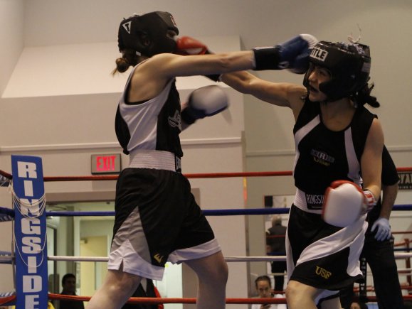The West Point Women's Boxing Club hosted its first invitational, Feb. 9, 2013, at Arvin Cadet Physical Development Center's North End Boxing Room, at the U.S. Military Academy at West Point, N.Y. The inaugural event featured 12 bouts between West Point boxers and guests from the University of San Francisco and area boxing clubs who were able to attend despite the weekend snow storm.