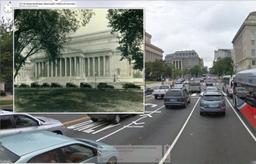 National Archives Building in DC, pinned to the map via Historypin