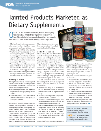 Tainted Products Marketed as Dietary Supplements - (JPG)