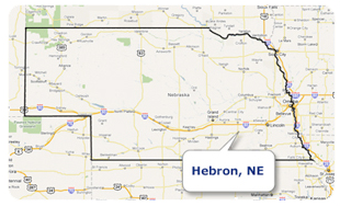 'Map oif Hebron, Nebraska