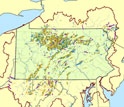 Map showing Pennsylvania's least disturbed stream reaches.