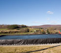 Image of a temporary freshwater impoundment to be used for fracking, or hydraulic fracturing.