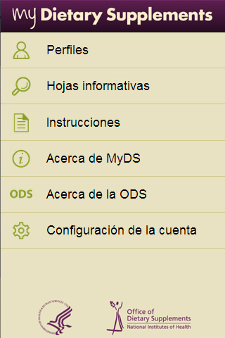 Sitio móvil sobre suplementos dietéticos