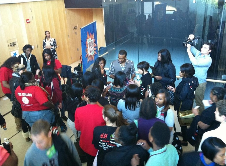 Teens participating in a National Drug Facts Week event