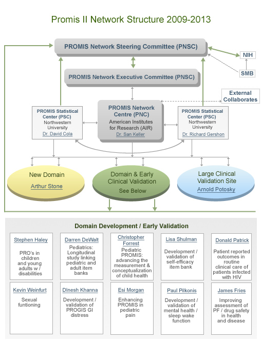 PROMIS network structure 2009-2013