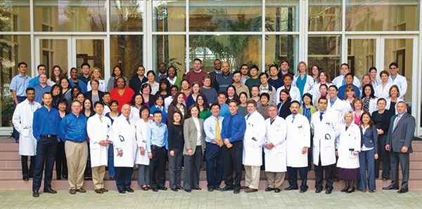 Photo shows Patrick Hwu, M.D., and members of the Department of Melanoma Medical Oncology at the University of Texas M.D. Anderson Cancer Center.