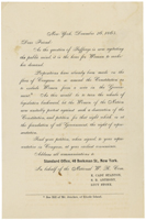 Thumbnail for: Form Letter from E. Cady Stanton, Susan B. Anthony, and Lucy Stone Asking Friends to Send Petitions for Woman Suffrage to Their Representatives in Congress, 12/26/1865
