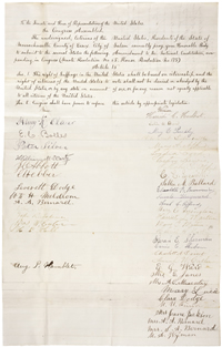 Thumbnail for: Petition from the Citizens of Massachusetts in Support of Woman Suffrage, ca. 1879