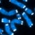 The 46 human chromosomes are shown in blue, with the telomeres appearing as white pinpoints. The DNA has already been copied, so each chromosome is actually made up of two identical lengths of DNA, each with its own two telomeres. Courtesy of Hesed Padilla-Nash and Thomas Ried, National Institutes of Health