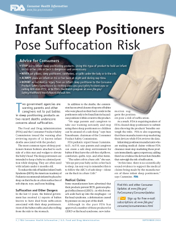 Infant Sleep Positioners Pose Suffocation Risk - (JPG)
