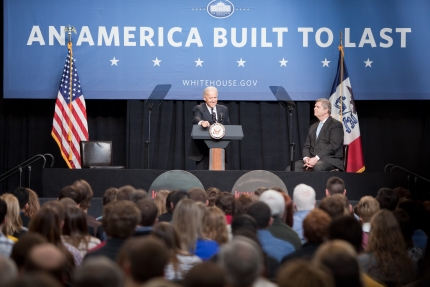 Vice President Joe Biden and Secretary of Agriculture Tom Vilsack at Iowa State University