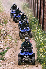 Border Patrol officers makes use of All Terrain Vehicles to patrol along the rugged border with Mexico.