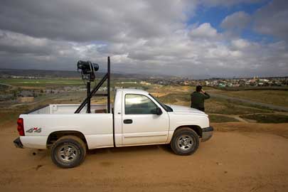 CBP agent scans Imperial Valley area for signs of illegal crossings.