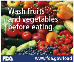 Wash Fruits and Vegetables Before Eating