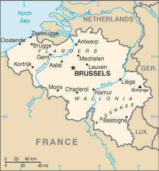 Date: 02/11/2011 Description: Map of Belgium © CIA World Factbook