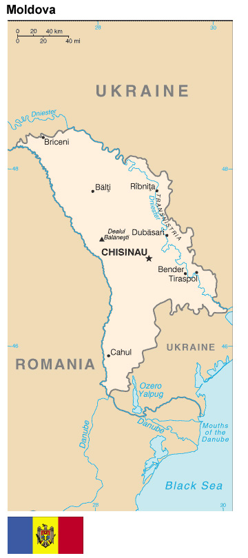 Moldova: Map and Flag