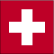 Flag of Switzerland is red square with a bold, equilateral white cross in the center that does not extend to the edges of the flag. 2003