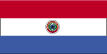 Paraguay flag is three equal, horizontal bands of red at top, white, and blue with an emblem centered in the white band. 2004.
