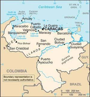 Date: 02/08/2011 Description: Map of Venezuela. © CIA World Factbook