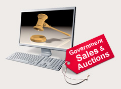 Find land, houses, cars, and other property for sale or auction by the government.