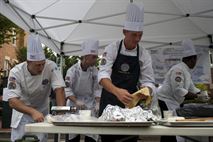Chefs from across the military competed in a competition during the Barracks Row Fall Festival on 8th St. SE, Washington, D.C., Sept. 28.