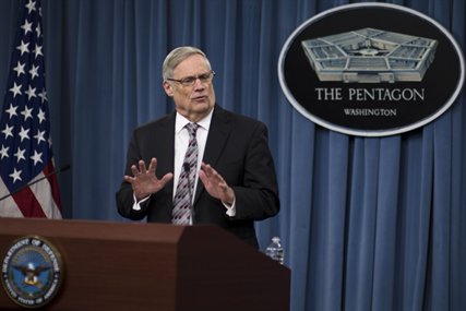 Robert F. Hale, the Defense Department's comptroller and chief financial officer, briefs the press about a potential government shutdown and its effects on the Defense Department at the Pentagon, Sept. 27, 2013.