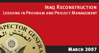Iraq Reconstruction: Lessons in Program and Project Management