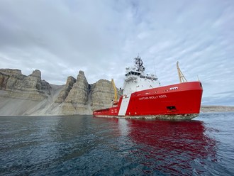 CCGS Captain Molly Kool near Milne Inlet, Nunavut, this Arctic season. (CNW Group/Canadian Coast Guard)