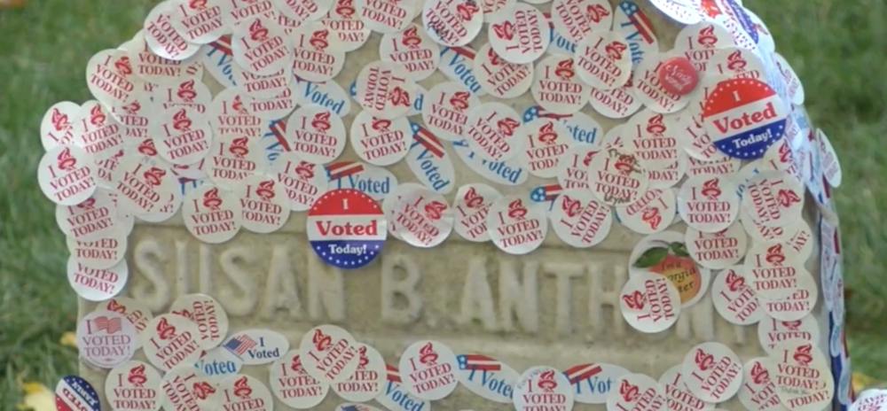 Voters pay respect to Susan B. Anthony at her grave in Rochester
