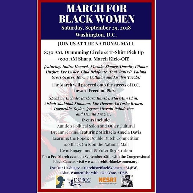 #MarchForBlackWomen tomorrow in #WashingtonDC - don&rsquo;t miss this amazing line-up of speakers!